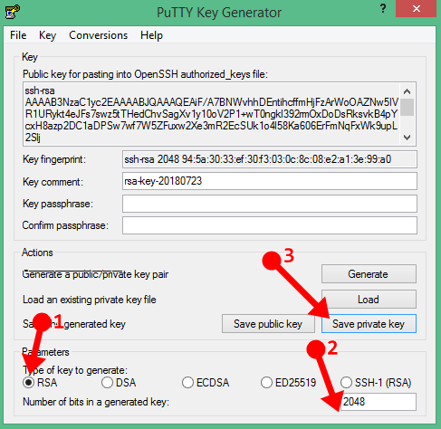 Putty SSH Key generate 3