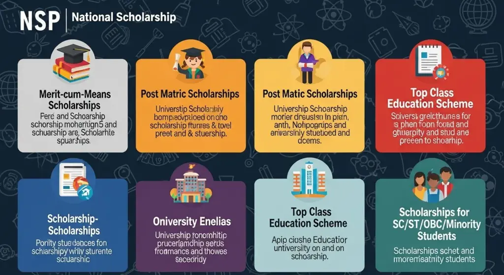 Different types of NSP scholarships available for students