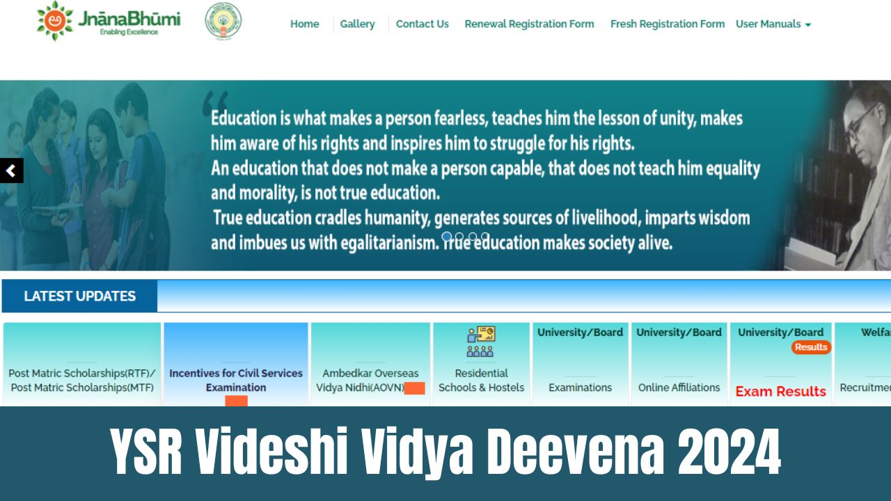 YSR Videshi Vidya Deevena 2024: A Revolutionary Initiative for International Education Scholarships - Key Dates, Eligibility, and Application Process Explained" 1