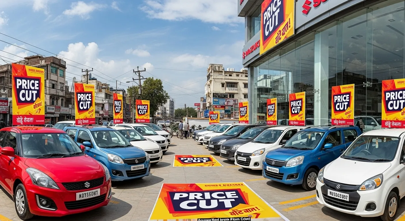 Maruti Suzuki showroom GST 2.0 price cut panoramic view