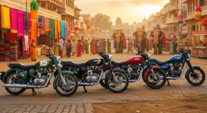 Royal Enfield 350cc बाइक रेंज का panoramic view.069Z