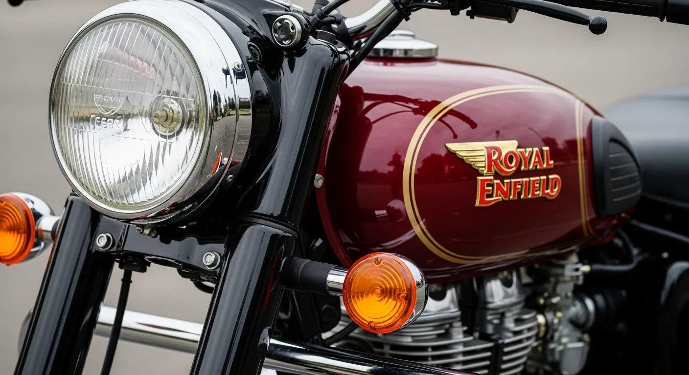 Royal Enfield Bullet 350 का रेट्रो हेडलाइट