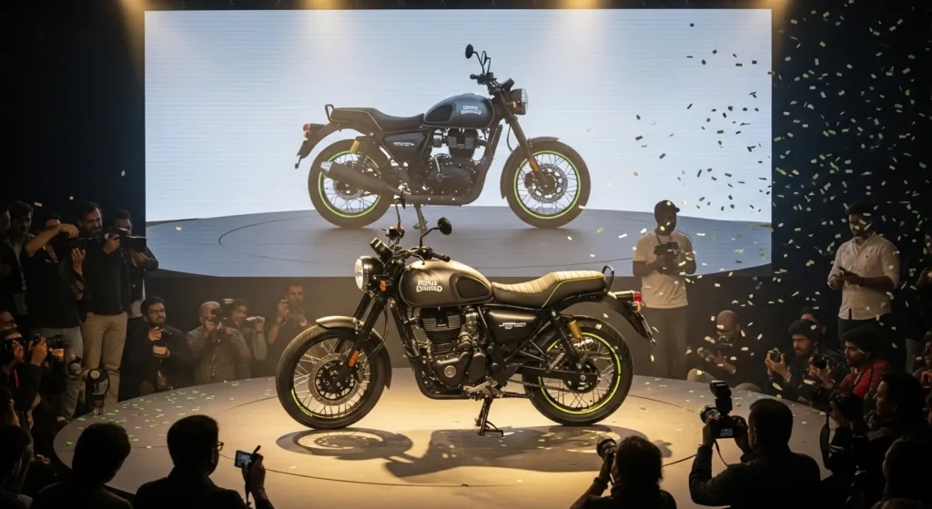 2025 Royal Enfield Hunter 350 in Graphite Grey showcased in India launch event