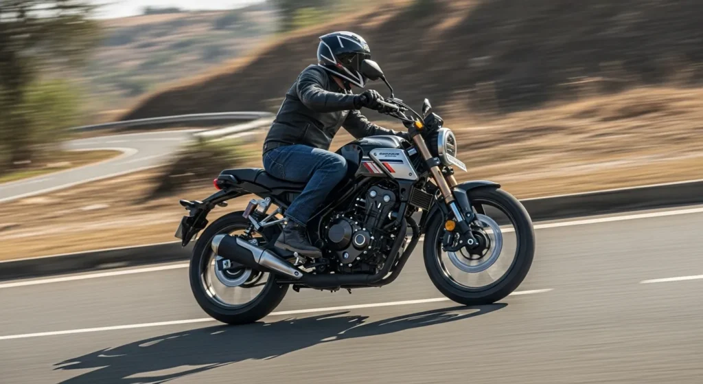 Honda CB350C Special Edition on-road performance action shot