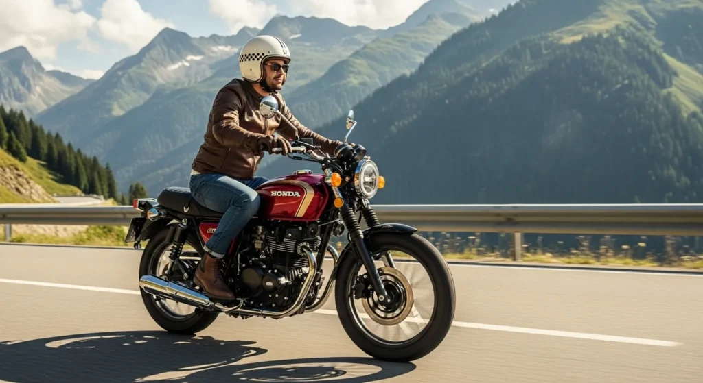 Honda CB350C Special Edition rider enjoying long ride in India