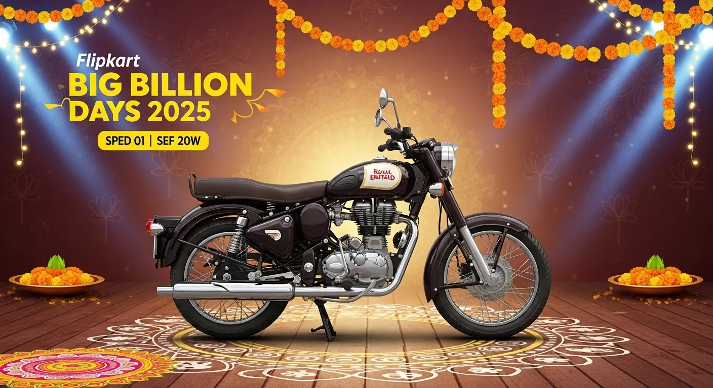 Royal Enfield Bullet 350 on Flipkart Big Billion Days 2025 festive sale banner