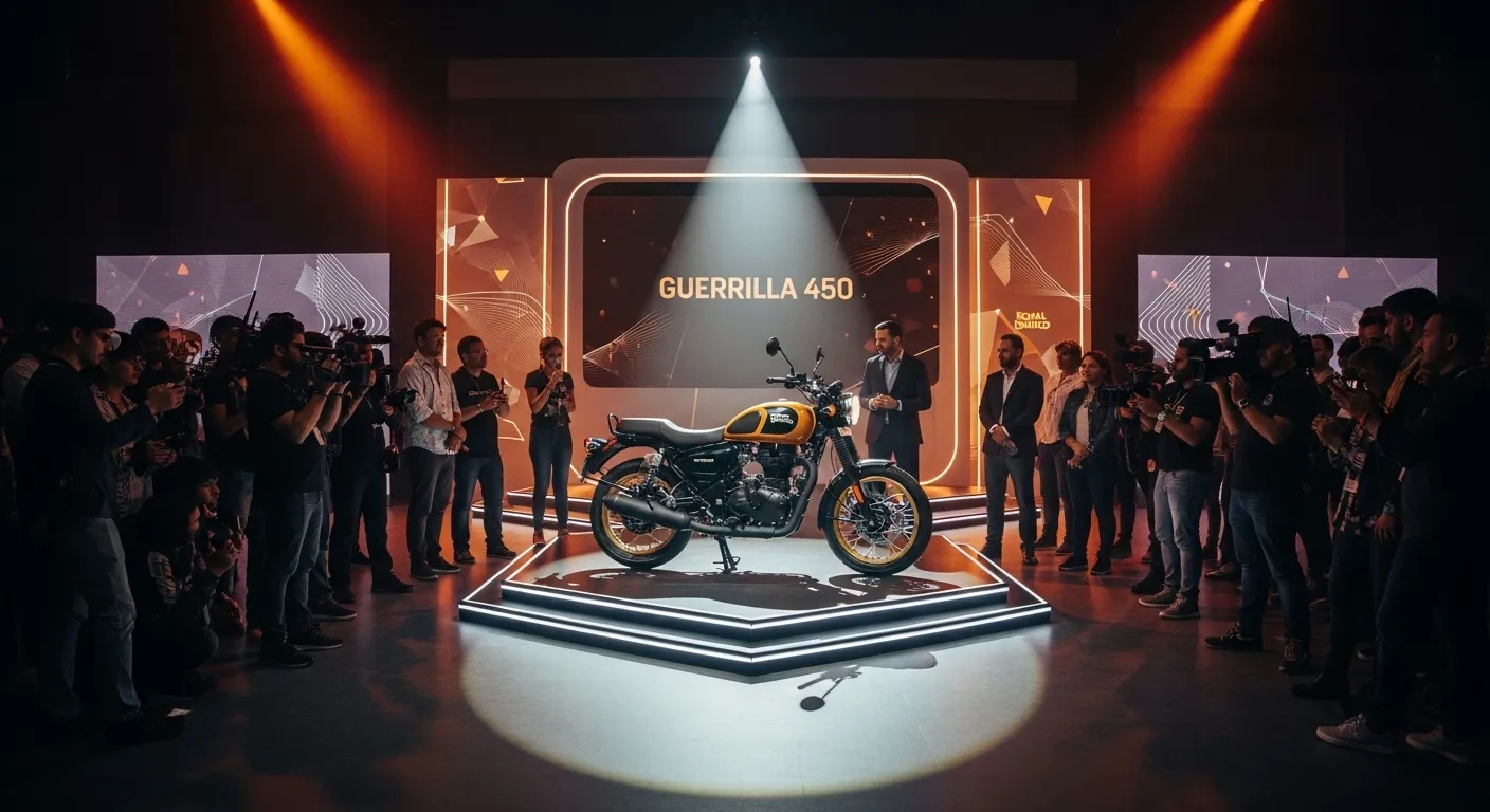 Royal Enfield Guerrilla 450 showcased during India launch
