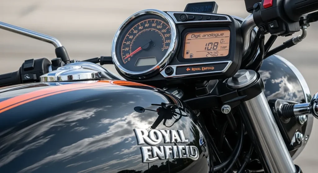 Royal Enfield Hunter 350 2025 model close-up of tank