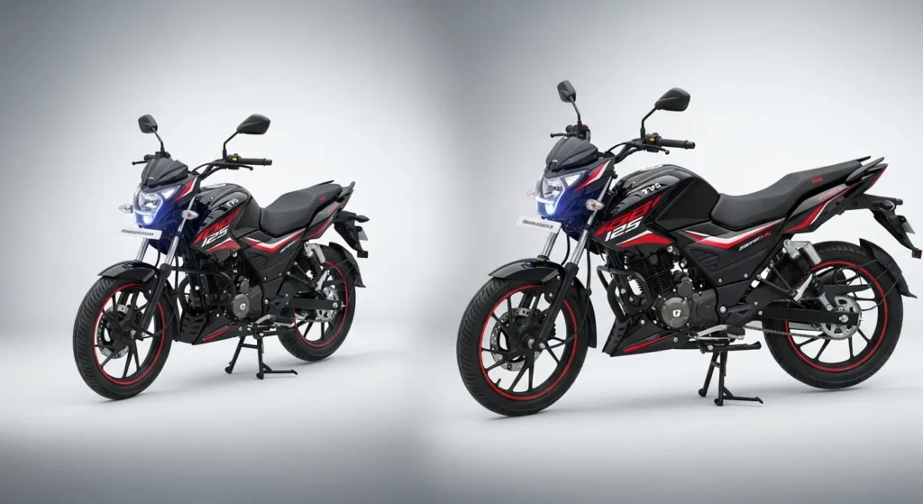 TVS Raider 125 panoramic showcase with stylish design in India.